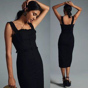 Anthropologie Black Midi Dress
